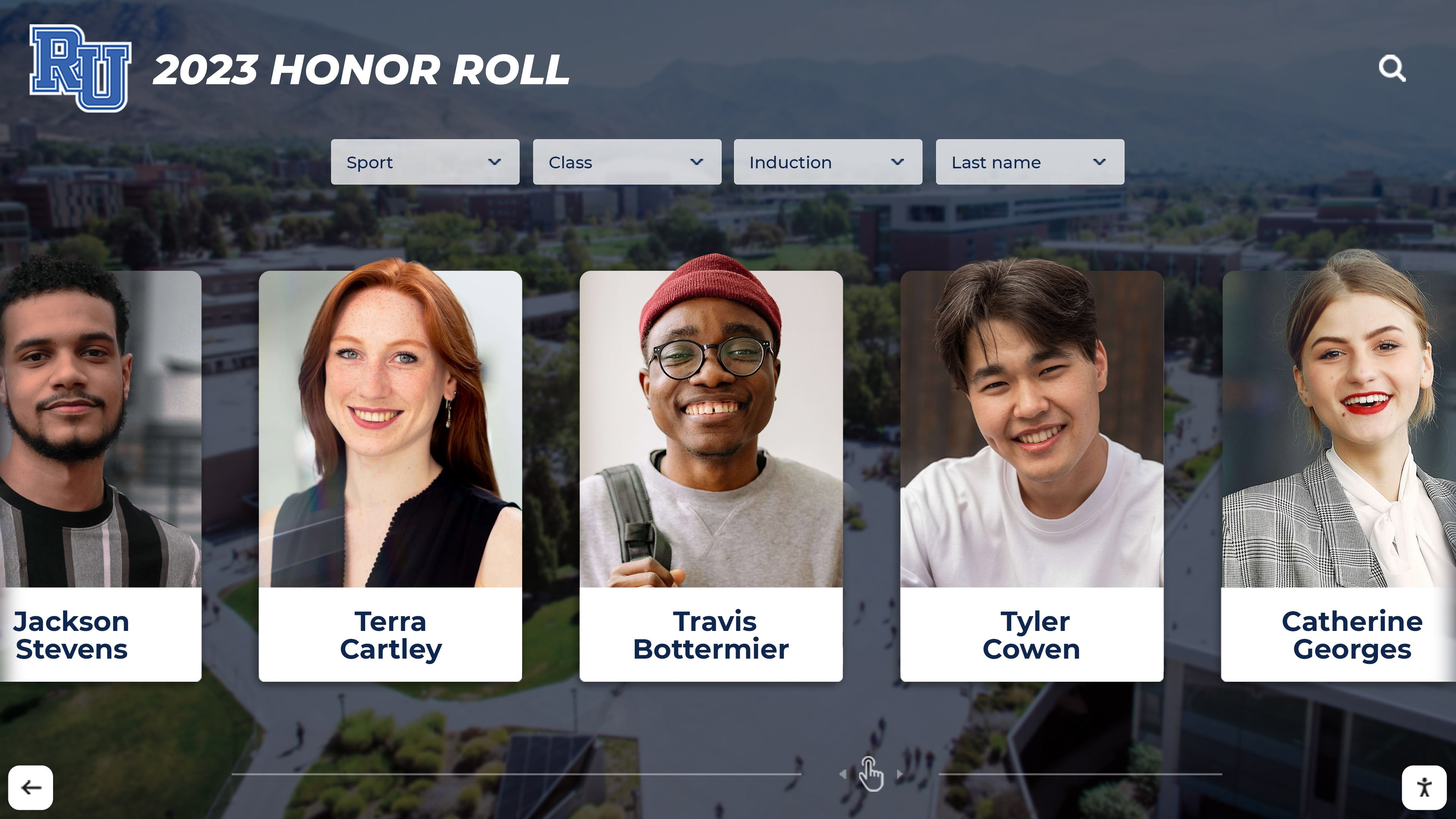 Hall of fame entry template showing bio, achievements, and media modules