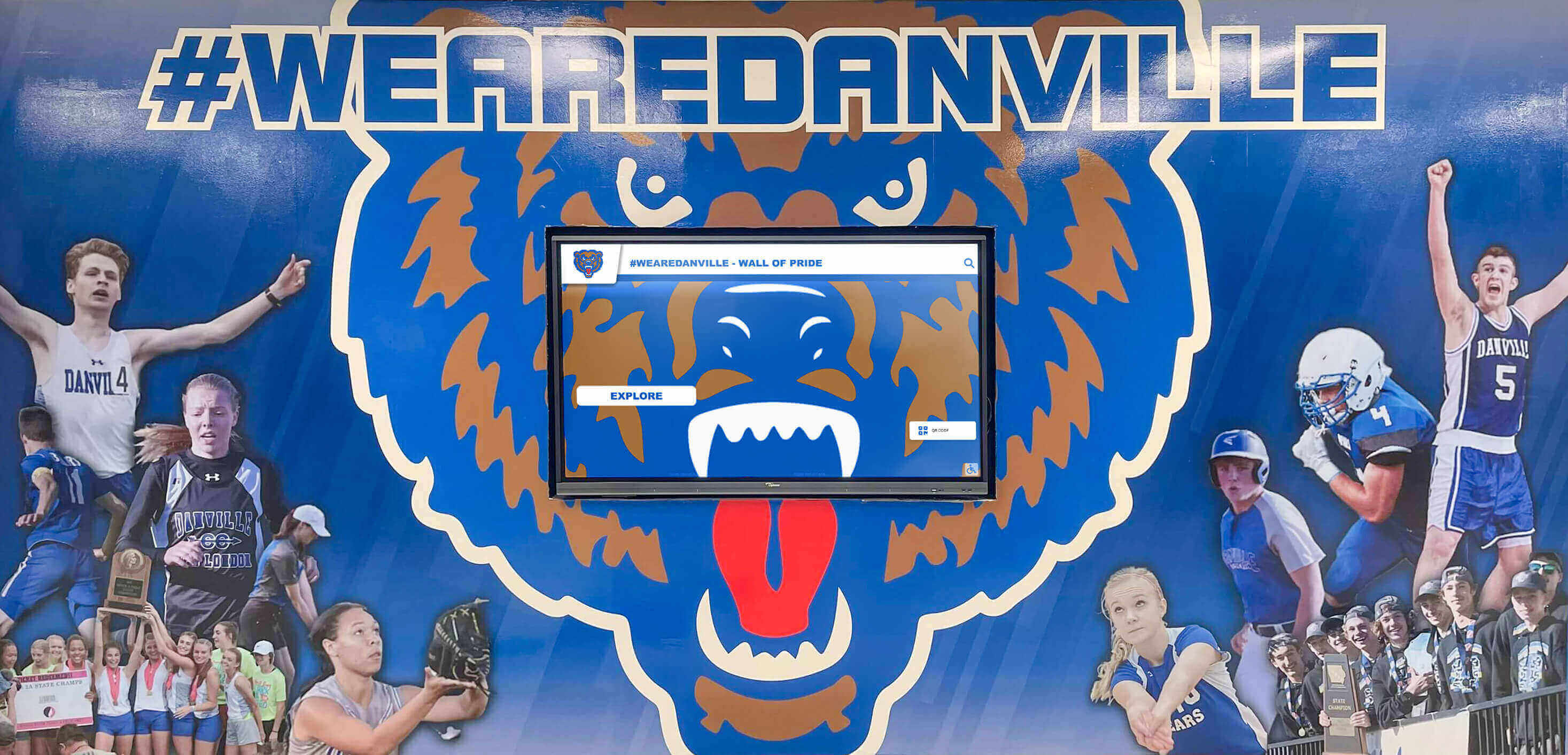 Library touchscreen in hallway