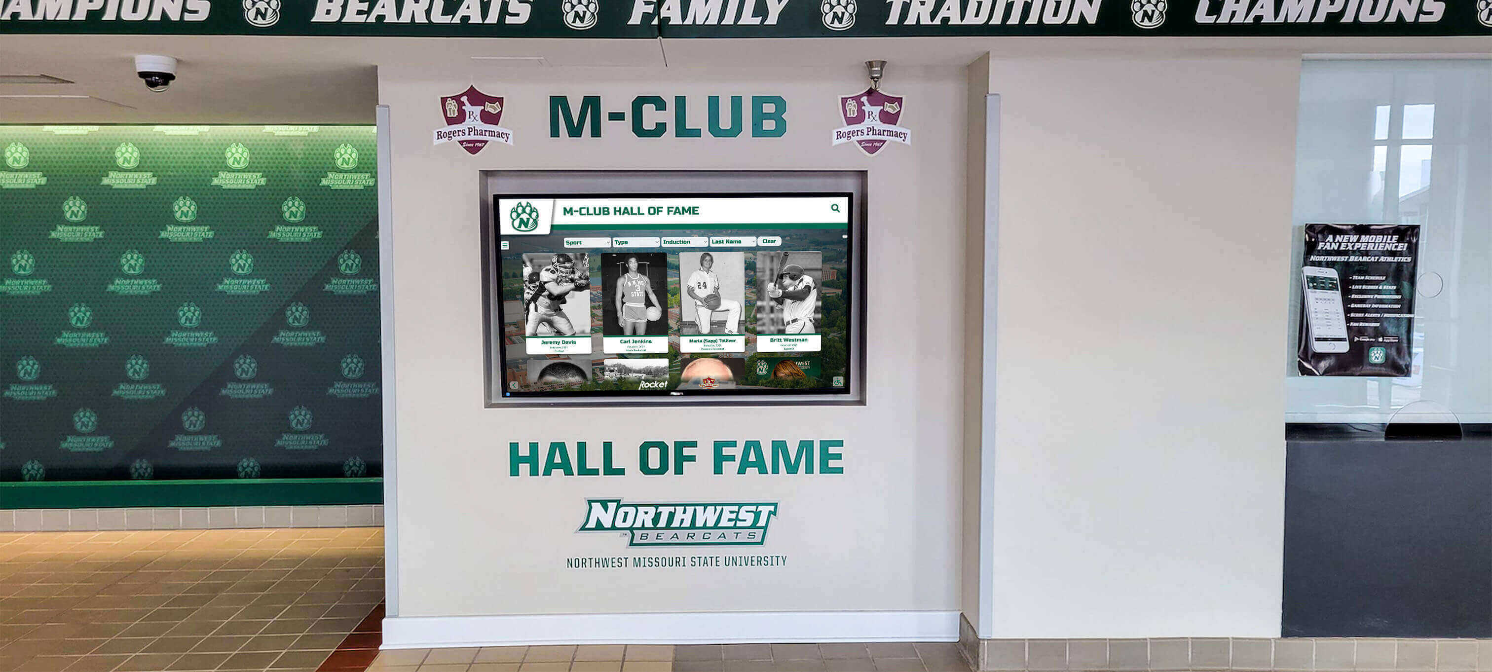 Digital athletic recognition wall