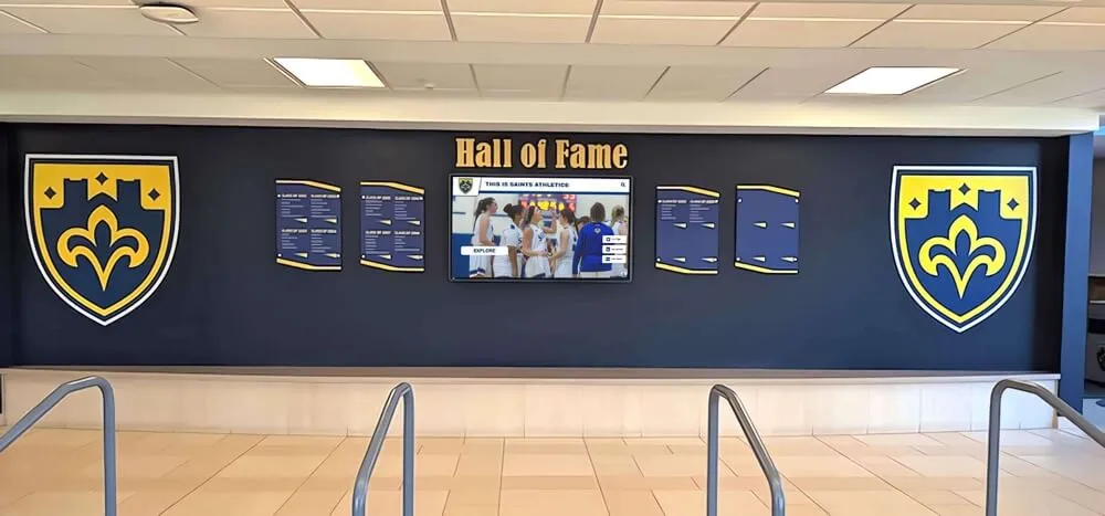 School recognition wall installation